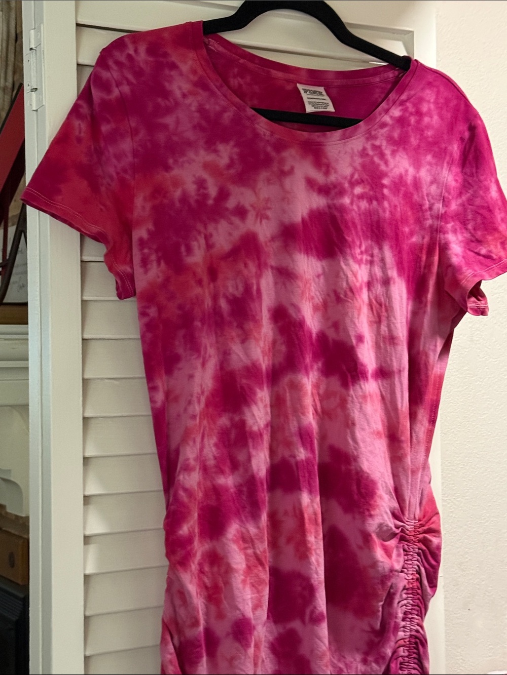 PINK Victoria's Secret Fuchsia Tie-Dye Short Sleeve Tee
